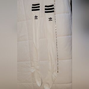 Adidas Classic White with Black Stripes Thigh High Socks